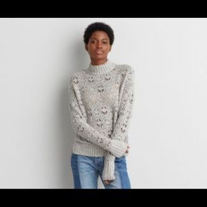 American Eagle open-knit mock neck sweater